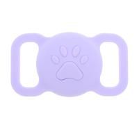 FRCOLOR Support de Collier pour Animal de Compagnie en Silicone Antichoc, Étui de Protection pour Traceur D’Animaux Compatible avec Localisateur, Taille Adaptée, Couleur Violet Clair,