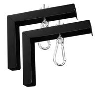 FRCOLOR Support Mural de L pour Écran de Projecteur en Fer Noir, Crochet Réglable Jusqu'à 15 Cm, Lot de 2 Pièces, Installation Stable pour Usage à Domicile Cinéma