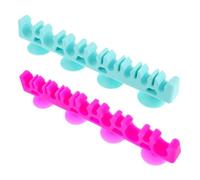 FRCOLOR Support Pinceaux Maquillage Silicone Souple 2 Pcs Vert et Rose avec Ventouses Puissantes Organisateur Séchage à L’air pour Rangement Mural Salle de Bain