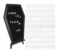 FRCOLOR Tableau Mémo Décoratif en Bois Foncé de Cercueil, Réutilisable avec Support Pratique pour Décoration et Fête D'halloween