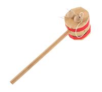 FRCOLOR Tambour à Main Bois pour Garçon Fille Percussion Traditionnelle Chinoise Hochet Rattle Drum Éducatif Musical Sensoriel pour Garçons et Filles Beige