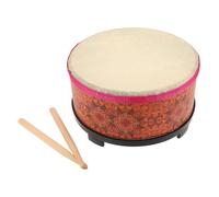 FRCOLOR Tambour Bois pour Garçon Fille avec Mallets Instrument de Percussion Orff Connecté Dapprentissage Musical pour Débutants et Sécurisé avec Motif Fleur Rouge