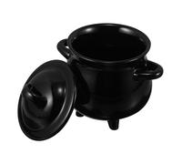 FRCOLOR Tasse à Café en Céramique Noire 700ml de Chaudron Sorcière, Pot Porte-bonbons Solide pour Décoration Fête Halloween Table à Manger