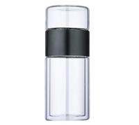 FRCOLOR Tasse à Thé Séparatrice en Verre Double Paroi 300ml, Résistante la Chaleur, Facile à Transporter, pour Infusion de Thé en Déplacement