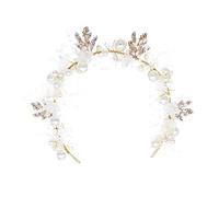 FRCOLOR -tête Perle Et Diamant Bandeau De Perles Bandeau De Mariage De Fleurs De Mariage De Mariée De Diadème Pour Le De La Mariée Strass Blanche