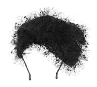 FRCOLOR -tête Vintage à Pompons Pour Femme Bandeau Avec Voile Accessoire Pour Fêtes Et Noir