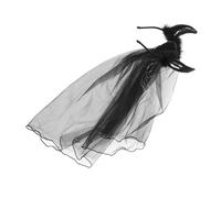FRCOLOR -tête Voile Noir Halloween Coiffe Gothique De Cheveux Voile Corne De Mouton Cosplay Accessoires Pour Cheveux