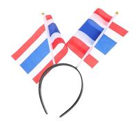 FRCOLOR Thai Flag Headband With Mini Country Flag Stick Patriotic Party Favor For National Holidays Parades Festivals And Celebrations Comfortable Attention Grabbing Accessory