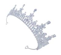 FRCOLOR tiare diadème de mariée couronne nuptiale couronnes de mariée casque de mariage pour la mariée décorations couronnes d'anniversaire couronne de zircone griffe de cuivre Silver