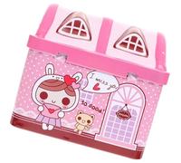 FRCOLOR Tirelire Maison Dessin Animé Licorne avec Serrure pour Garçon et Filles, Petite Taille, Plastique Robuste, Couleurs Rose et Bleu Aléatoire, Présent Chambre Garçon et Filles, Pot