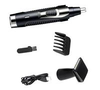 FRCOLOR Tondeuse Nez et Barbe Multifonction Rechargeable Rasoir Électrique Hommes Compact avec Lames Précises Coupe Poils Nez et Oreilles Entretien Facile Kit Complet pour Visage