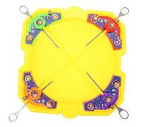 FRCOLOR Toupie de Combat Interactive Set pour Garçon Fille de Compétition Amusant Plateau Résistant avec Toupies et Lanceurs pour Jeux de Groupe et Fêtes