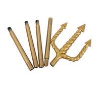 FRCOLOR Trident Spirale Doré Plastique Accessoire Halloween et Cosplay Fourchette à Pointes Démontable pour Fêtes et Spectacles