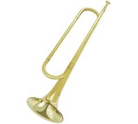 FRCOLOR Trompette en Laiton Petite Taille Bémol, Instrument de Musique pour Débutants et Garçon et Filles, Trompette Pédagogique pour Apprentissage Musical, Couleur Dorée, pour École