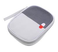FRCOLOR Trousse de Compacte Grise, Paquet Médical Portable en Tissu Oxford Léger et Solide, Organisateur de Remède Fermeture Éclair Complète, pour Voyage, Randonnée et Activités en Plein