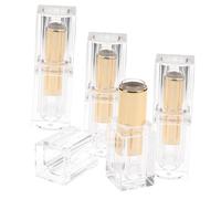 FRCOLOR Tube De Rouge à Lèvres Transparent Réutilisable 4 Pcs Petit Format Carré Pour Diy Cosmétiques Portable Pour Rangement Et Étui De Beauté