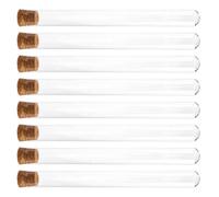 FRCOLOR Tubes à Essai en Verre 8 Pièces 300 MM Bouchons Liège pour Recherche Scientifique et Usage Portable en Université