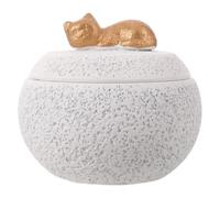 FRCOLOR Urne Commémorative en Céramique Blanche pour Chiens et Chatons avec Double Compartiment Étanche pour Souvenir Funéraire et Animalier