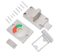 FRCOLOR Verrou de Porte Inoxydable Indicateur Rouge/Vert Loquet de Porte pour Salle de Bain et Toilettes Publiques Serrure à Pêne Dormant Poignée Compatible Cloison Usage Industriel