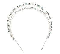 FRCOLOR Vigne De Cheveux De Mariage Vert Double Couche De Cristal Accessoire Pour Femmes Et Filles Pour Bal De Promo