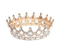frcolor Vintage Tiara couronne, strass cristal Lave-vaisselle Train Reine Couronne Tiara cheveux bijoux
