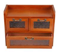 FRCOLOR Vitrine de Bureau en Bois et Verre Marron Vintage Tiroir, Rangement Pratique et Multifonction pour Chambre ou Bureau, Design Chic et Fonctionnel