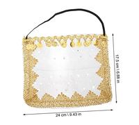 FRCOLOR Voile de Danse Ventre pour Femmes et Mascarade Demi Voile Visage Élégant pour Costume Danse Accessoire Chic Deep