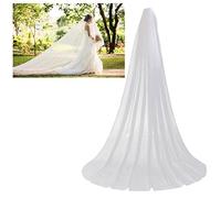 FRCOLOR Voile De Mariée Longue 3M Double Couche En Tulle Avec Peigne Intégré Voile Cathédrale Élégant Pour Mariage Cérémonie