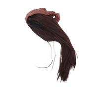 FRCOLOR Wig Pirate Marron avec Foulard Accessoire Cosplay Halloween pour Homme et Femme Perruque Réaliste pour Fêtes Déguisées et à Thème