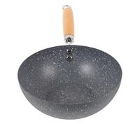 FRCOLOR Wok Antiadhésif Petit 20 CM Motif Marbre pour Plaque à Induction, Poêle Multifonction pour Sauter et Bouillir Cuisine
