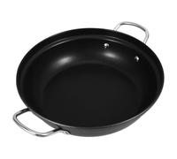 FRCOLOR Wok en Fer avec Poignée Résistante la Chaleur, Grosse Capacité pour Soupe et Cuisson de Nouilles, Facile à Nettoyer, Maison Fruits de Mer