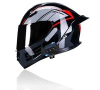 Frcychri Bluetooth Casque Modulable De Motocyclette, Casque avec Anti-Buée Double Visière, ECE Homologué, Casque De Scooter Cruiser pour Adultes Hommes Femmes K,2X-Large