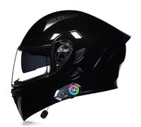 Frcychri Bluetooth Casque Moto Modulable ECE Homologué, Casque À Rabat avec Anti-Buée Double Visière, Ventilation Efficace, Casque Antichoc pour Hommes Femmes Scooter Cyclomoteur VTT M,X-Large