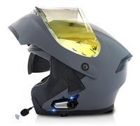 Frcychri Bluetooth Casques Modulables Moto, Approuvé Dot/ECE, Léger, avec Double Visière, Casque Moto Rabattable, avec Doublehaut-Parleur Intégré Microphone, Homme Femme Casque Scooter U,Medium