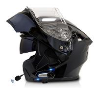 Frcychri Bluetooth Casques Modulables Moto, Approuvé Dot/ECE, Léger, avec Double Visière, Casque Moto Rabattable, avec Doublehaut-Parleur Intégré Microphone, Homme Femme Casque Scooter 5,X-Large