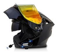 Frcychri Bluetooth Casques Modulables Moto, Approuvé Dot/ECE, Léger, avec Double Visière, Casque Moto Rabattable, avec Doublehaut-Parleur Intégré Microphone, Homme Femme Casque Scooter K,Medium