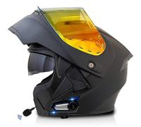 Frcychri Bluetooth Casques Modulables Moto, Approuvé Dot/ECE, Léger, avec Double Visière, Casque Moto Rabattable, avec Doublehaut-Parleur Intégré Microphone, Homme Femme Casque Scooter I,3X-Large