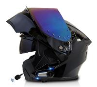 Frcychri Bluetooth Casques Modulables Moto, Approuvé Dot/ECE, Léger, avec Double Visière, Casque Moto Rabattable, avec Doublehaut-Parleur Intégré Microphone, Homme Femme Casque Scooter M,3X-Large