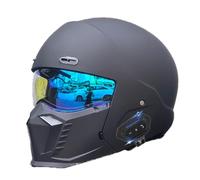 Frcychri Bluetooth Modulaires Moto pour Unisex-Adulte, Chapeau De Sécurité Amovible pour Vélo, Homologué ECE, pour Anti-Collision Casque Scooter Casque, Adultes Hommes Femmes R,2X-Large