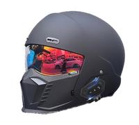 Frcychri Bluetooth Modulaires Moto pour Unisex-Adulte, Chapeau De Sécurité Amovible pour Vélo, Homologué ECE, pour Anti-Collision Casque Scooter Casque, Adultes Hommes Femmes O,Large