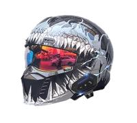 Frcychri Bluetooth Modulaires Moto pour Unisex-Adulte, Chapeau De Sécurité Amovible pour Vélo, Homologué ECE, pour Anti-Collision Casque Scooter Casque, Adultes Hommes Femmes D,Large