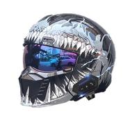 Frcychri Bluetooth Modulaires Moto pour Unisex-Adulte, Chapeau De Sécurité Amovible pour Vélo, Homologué ECE, pour Anti-Collision Casque Scooter Casque, Adultes Hommes Femmes A,Large