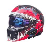 Frcychri Bluetooth Modulaires Moto pour Unisex-Adulte, Chapeau De Sécurité Amovible pour Vélo, Homologué ECE, pour Anti-Collision Casque Scooter Casque, Adultes Hommes Femmes E,X-Large