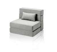 Frcychri Canapé Compressible Convertible, Se Transforme en Lit Simple Et Siège Relax, Mousse Haute Résilience avec Housse Lavable, Canapé Moderne Design, pour Salon, Chambre, Petits Espaces Grey