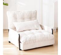 Frcychri Canapé Compressible Convertible, Se Transforme Lit Simple Et Siège Relax, Mousse Haute Résilience avec Housse Lavable, Canapé Moderne Design, pour Salon, Chambre, Petits Espaces White