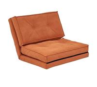 Frcychri Canapé Compressible Convertible, Se Transforme Lit Simple Siège Relax, Mousse Haute Résilience Housse Lavable, Canapé Moderne Design, pour Salon, Chambre, Petits Espaces Bright Orange,S