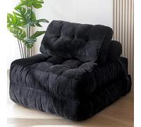 Frcychri Canapé Sectionnel À Compression Vide Pliable - Méridienne Convertible avec Rembourrage Moelleux pour Salon/Chambre Black