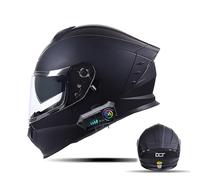 Frcychri Casque De Moto Bluetooth, Homologué ECE Homme Et Femme, Léger, avec Double Visière, Casque Scooter, Casque Moto pour Hommes/Femmes C,X-Large