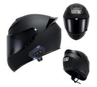 Frcychri Casque De Moto Modulaire Bluetooth, Casque À Rabat pour Adultes avec Double Visière, Respirante Et Confortable, Casque Homologué ECE Scooter pour Adultes K,2X-Large