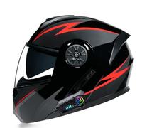 Frcychri Casque De Moto Modulaire Bluetooth, Casques De Moto ECE Homologué, Casque Avant Rabattable Double Visière, Coupe-Vent Imperméable Respirant, pour Hommes Et Femmes Adultes I,Large